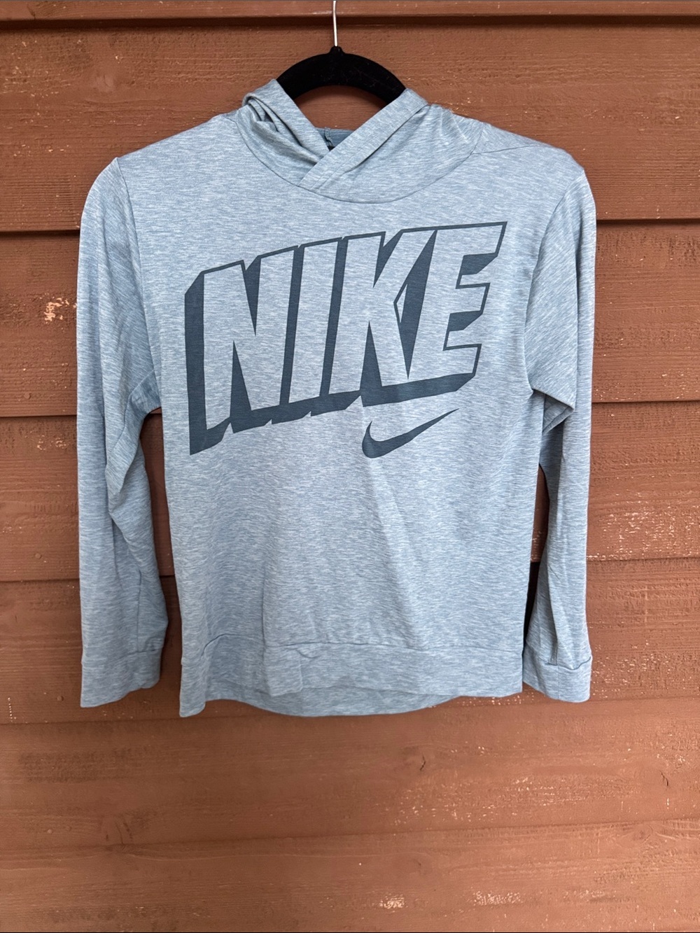 Nike Heather Blue Logo Pullover Boy’s Hoodie size Medium